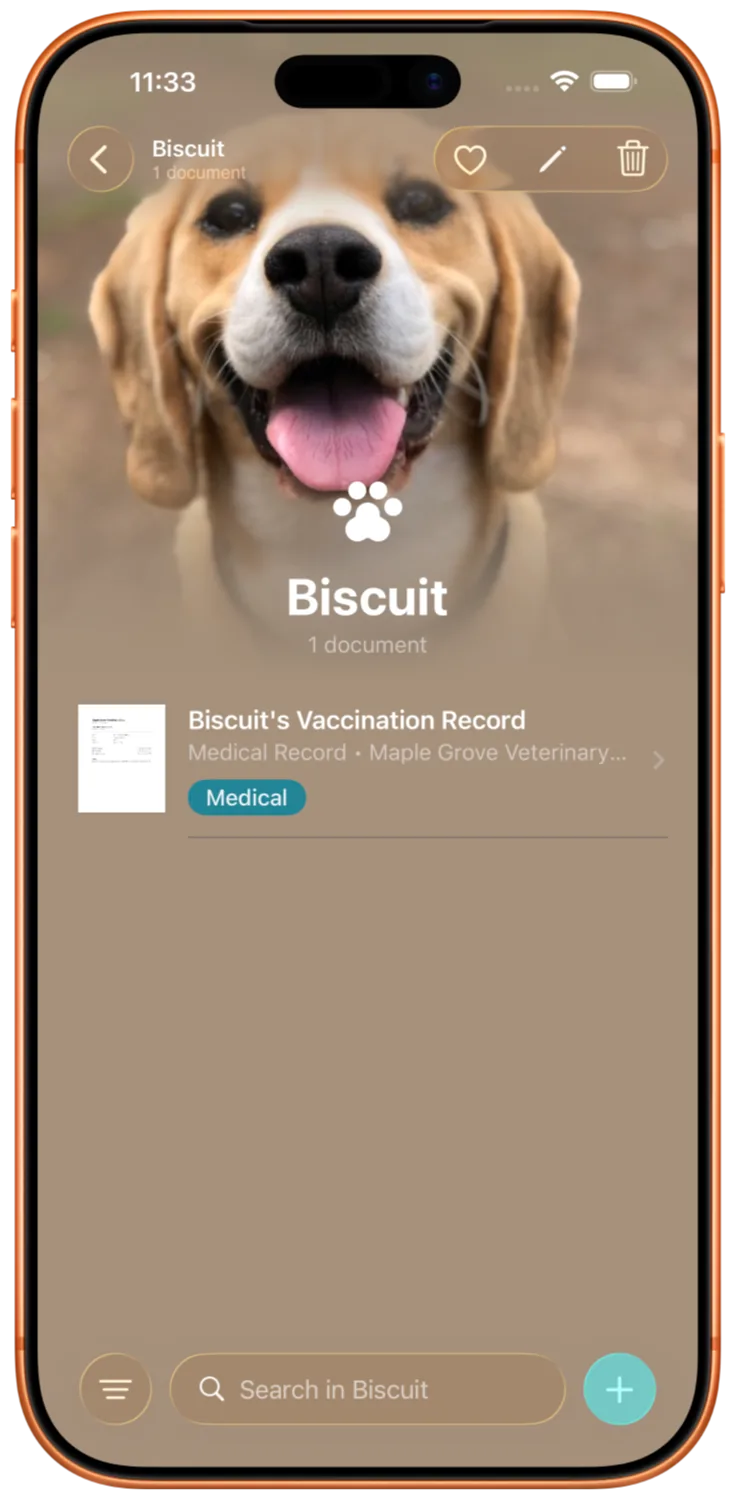 Pet tag with a custom icon and color